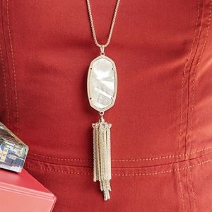 Kendra Scott Rayne Silver Long Pendant in Ivory